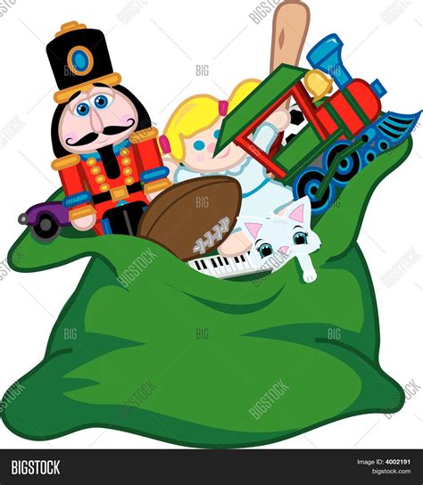 Santa S Bag Toys Vector And Photo Free Trial Bigstock