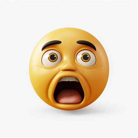 Premium AI Image | Anguished Face emoji on white background high ...