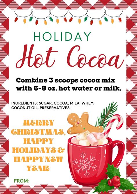 Hot Cocoa Jar Labels Hot Cocoa Jar Tags Hot Chocolate Favors Etsy