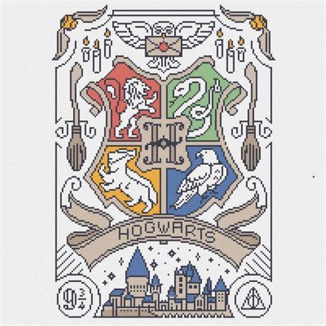 Hogwarts Crest Cross Stitch Pattern Cross Stitch Patterns