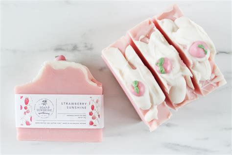 Strawberry Sunshine Handcrafted Soap Bar Soap And Sunshine Apothecary