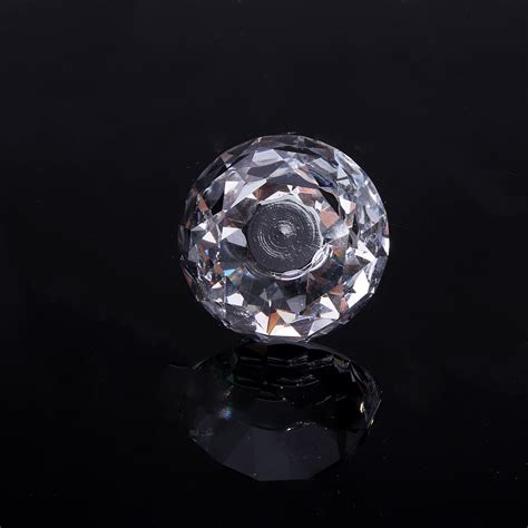 New 16PCS 30mm Crystal Glass Cabinet Knob Diamond Shape Drawer Cupboard