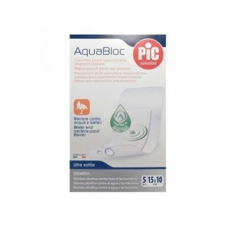 PIC AQUABLOC POST OP ANTIBACTERIANO APOSITO ESTERIL 5 UNIDADES 15 Cm X