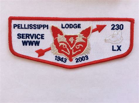 Pellissippi Lodge 230 S 80 60th Anniversary Service Pocket Flap EBay