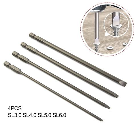 Pcs Mm Slotted Screwdriver Bit Mm Mm Magnetic Flat Head Hex