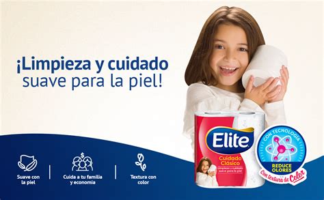 Elite Cuidado Clásico Papel Higiénico Doble Hoja 32 Rollos Limpieza y