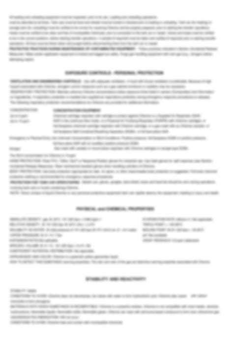 Solution Chlorine Material Safety Data Sheet Msds Studypool