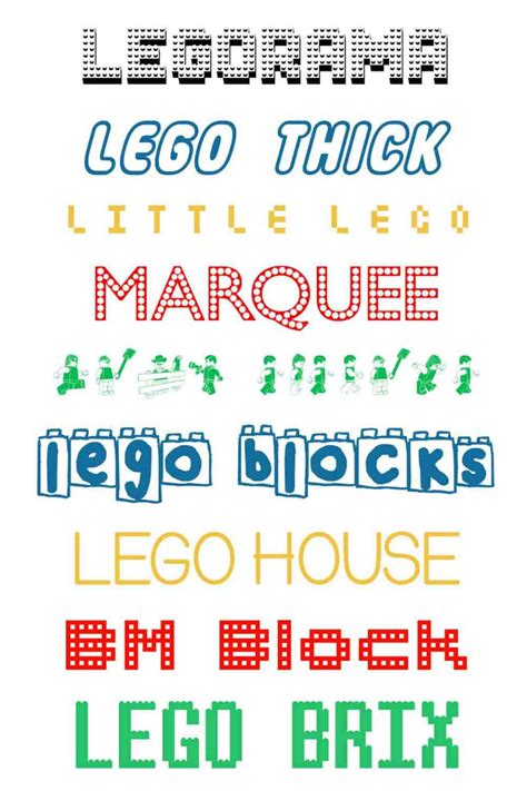 Free Lego Fonts For Designing Over The Big Moon