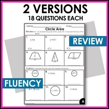 Circle Area Worksheets by Make Sense of Math | Teachers Pay Teachers