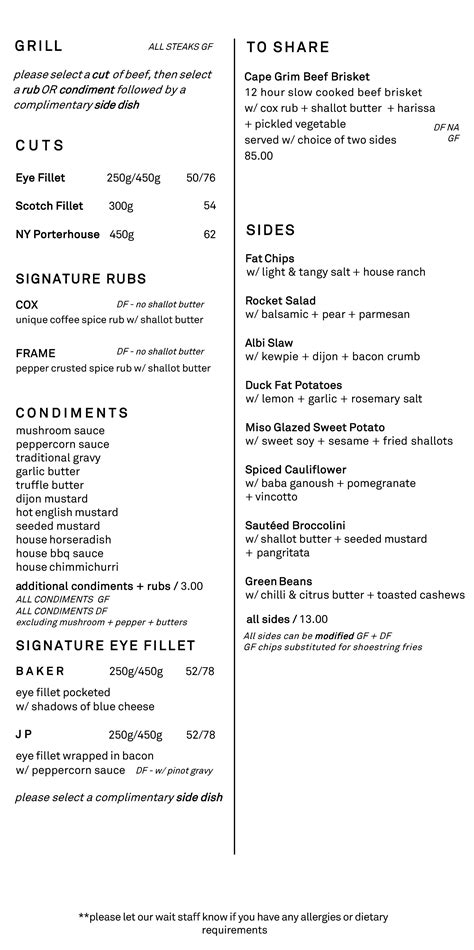 A La Carte - Gluten + Dairy Free Options — ST. ALBI