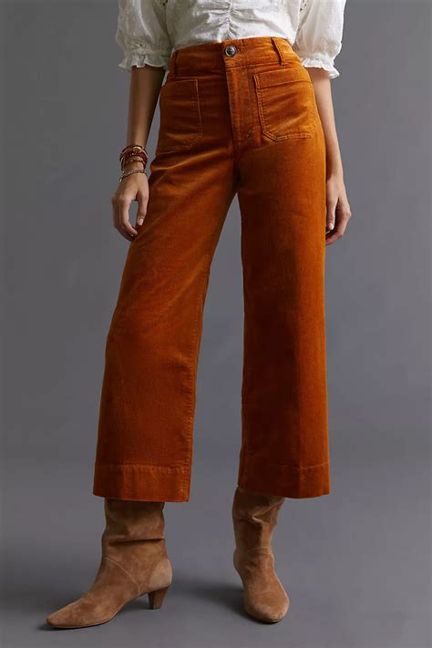 The Colette Cropped Wide Leg Corduroy Pants By Maeve Corduroy Pants Corduroy Pants