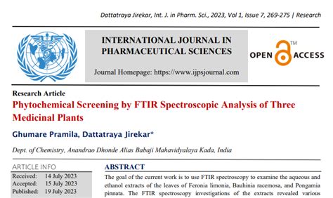 Phytochemical Screening By Ftir Spectroscopic Analysis Of Three