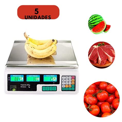 5 Uni Balança Digital 40kg Comercio Eletrônica Recarregável Portátil ...