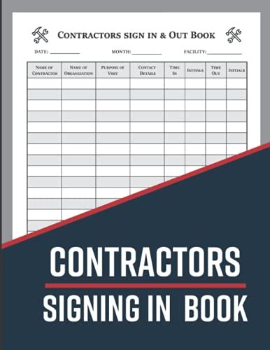 Contractors Signing In Book: Contractors Signing In and Out Book | Log ...