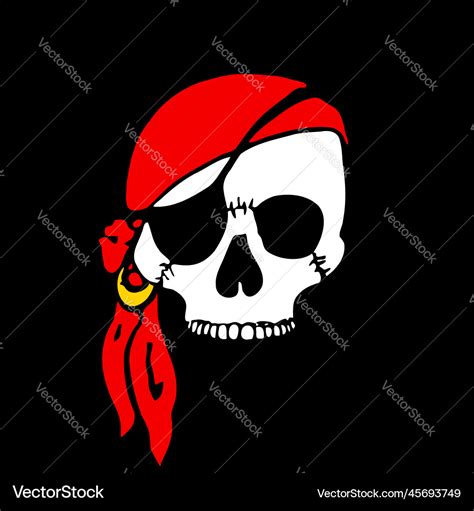 Pirate Skull With Eyepatch And Bandana Royalty Free Vector