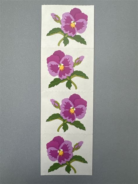 Mrs Grossmans Stickers Flowers Purple Pansy Retired ‘94 Creative