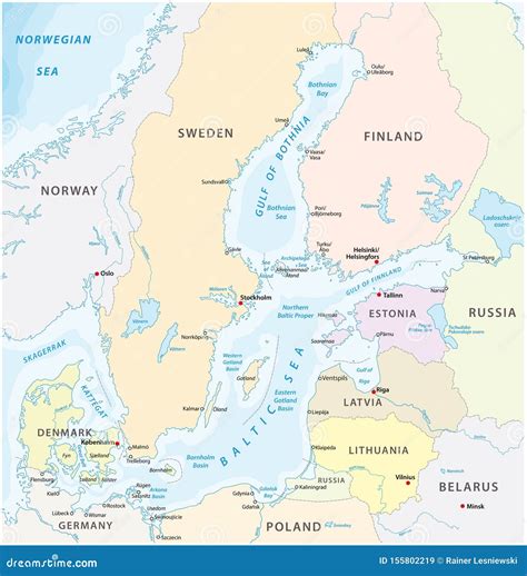 Map of the Baltic Sea the Marginal Sea of the Atlantic Ocean Stock ...