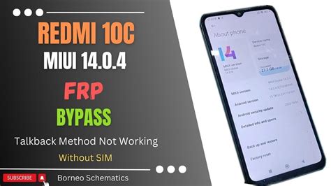 Redmi 10c Miui 14 Frp Bypass Talkback Method Not Working Solution