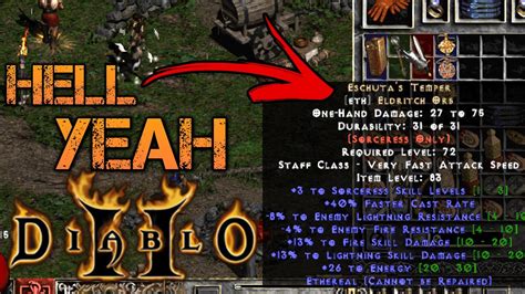 Project Diablo 2 ESCHUTA S TEMPER Godly Sorc Item ATTAINED YouTube