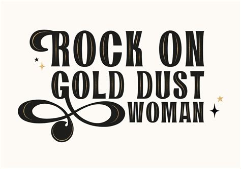 Fleetwood Mac Gold Dust Woman Lyrics Wall Art Poster Etsy