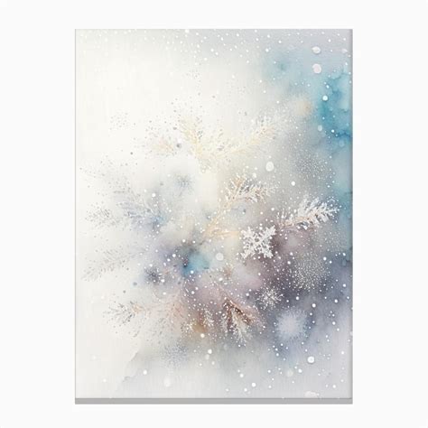 Graupel, Snowflakes, Storybook Watercolours 4 Canvas Print by Frost & Frame - Fy