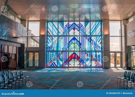 Colorful Stained Glass Window In The Museum Of New Zealand Te Papa Tongarewa Editorial Stock