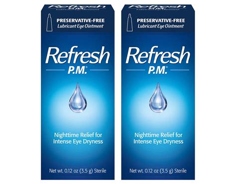 2 Pack Refresh Pm Lubricant Eye Ointment 012 Oz 35 G Each