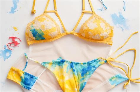 Premium AI Image Micro Mini Sheer Lace Sling Shot Bandeau Top Lingerie Set