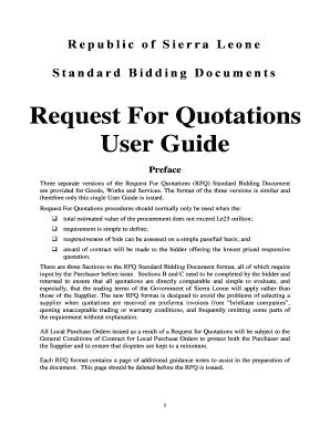 Fillable Online Three Separate Versions Of The Request For Quotations