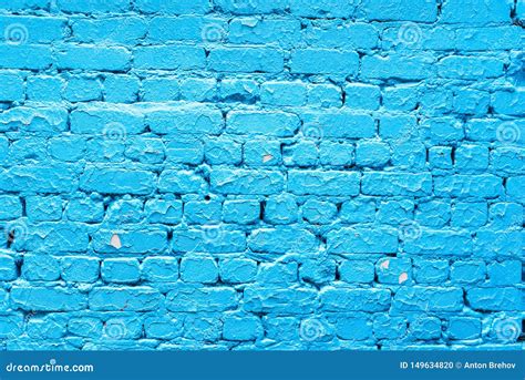 Mur De Briques De Couleur Bleue Fond Bleu De Mur De Briques Cru Style