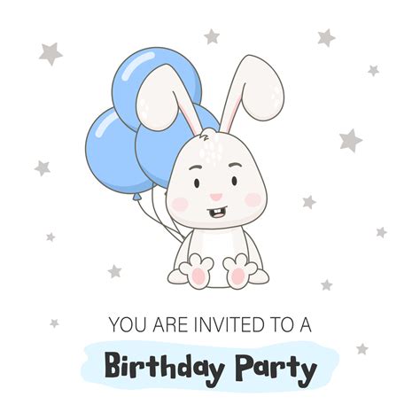 Baby birthday party invitation template. 17154435 Vector Art at Vecteezy