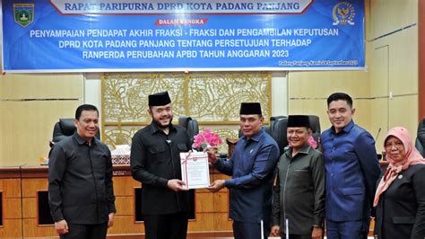 DPRD Padang Panjang Restui APBD Perubahan 2023 Jadi Perda