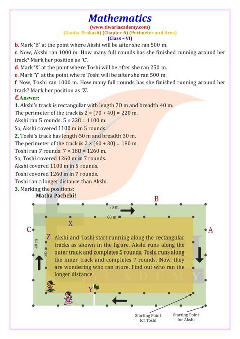 Class 6 Maths Ganita Prakash Chapter 6 Perimeter And Area Solutions