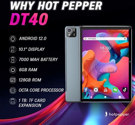 Hot Pepper DT Tablet Android Tablet Met Versie Full HD Display GB Bol