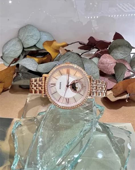 Original Fossil Es Jacqueline Sun Moon Multifunction Rose Gold Tone