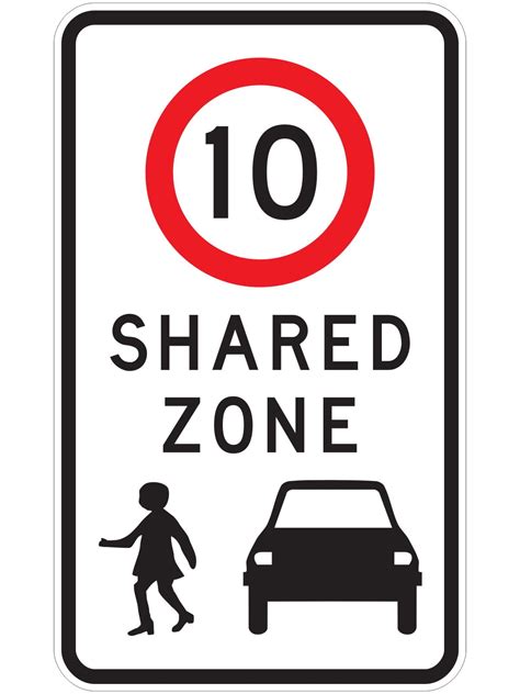 Shared Zone Sign Regulatory Buy Now Discount Safety Signs Australia