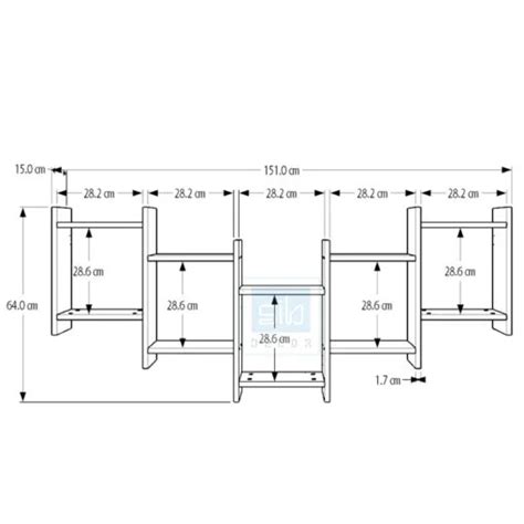 Kệ Gỗ Treo Tường KT517 SIB Decor 151x15x64cm | SIB Decor