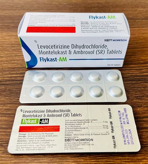 Levocetirizine Dihydrochloride Montelukast Ambroxol Sr Tablets