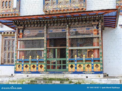 Traditional Bhutanese Temple Architecture in Bhutan, South Asia. Stock ...