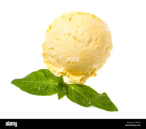 Scoop Of Lemon Ice Cream Stock Photo Alamy