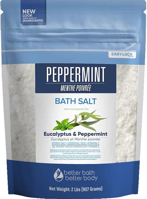 Peppermint Bath Salt Epsom Salt With Peppermint And Eucalyptus Essential Oils Natural