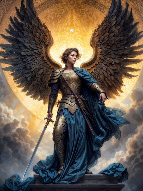 Archangel Gabriel , Gabriel, the Messenger of God, Fantasy Illustration, Instant Download ...