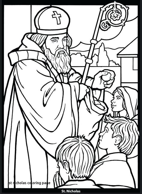 Saint Nicholas Color Page Coloring Pages Coloring Book Pages Catholic Coloring