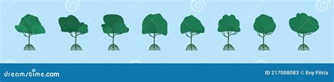 Set of Mangrove Cartoon Icon Design Template with Various Models ...