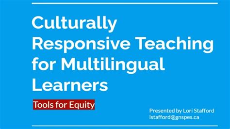 Culturally Responsive Teaching For Multilingual Learners Youtube