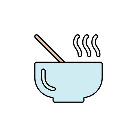 Hot Food On Bowl Icon Isolated On White Background 22133792 Vector Art At Vecteezy