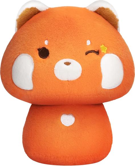 Mewaii 14 Inch Mushroom Plush Cute Red Panda Plush Pillow