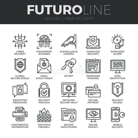 Linha ícones De Futuro Da Ciência Dos Dados Ajustados Ilustração Do