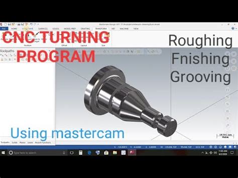 Cnc Turning Program Tutorial Mastercam Lathe Programing Youtube