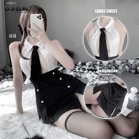 Jual Preorder Women Sexy Lingerie Open Chest Pencil Skirt Office Lady Erotic Cosplay Costumes